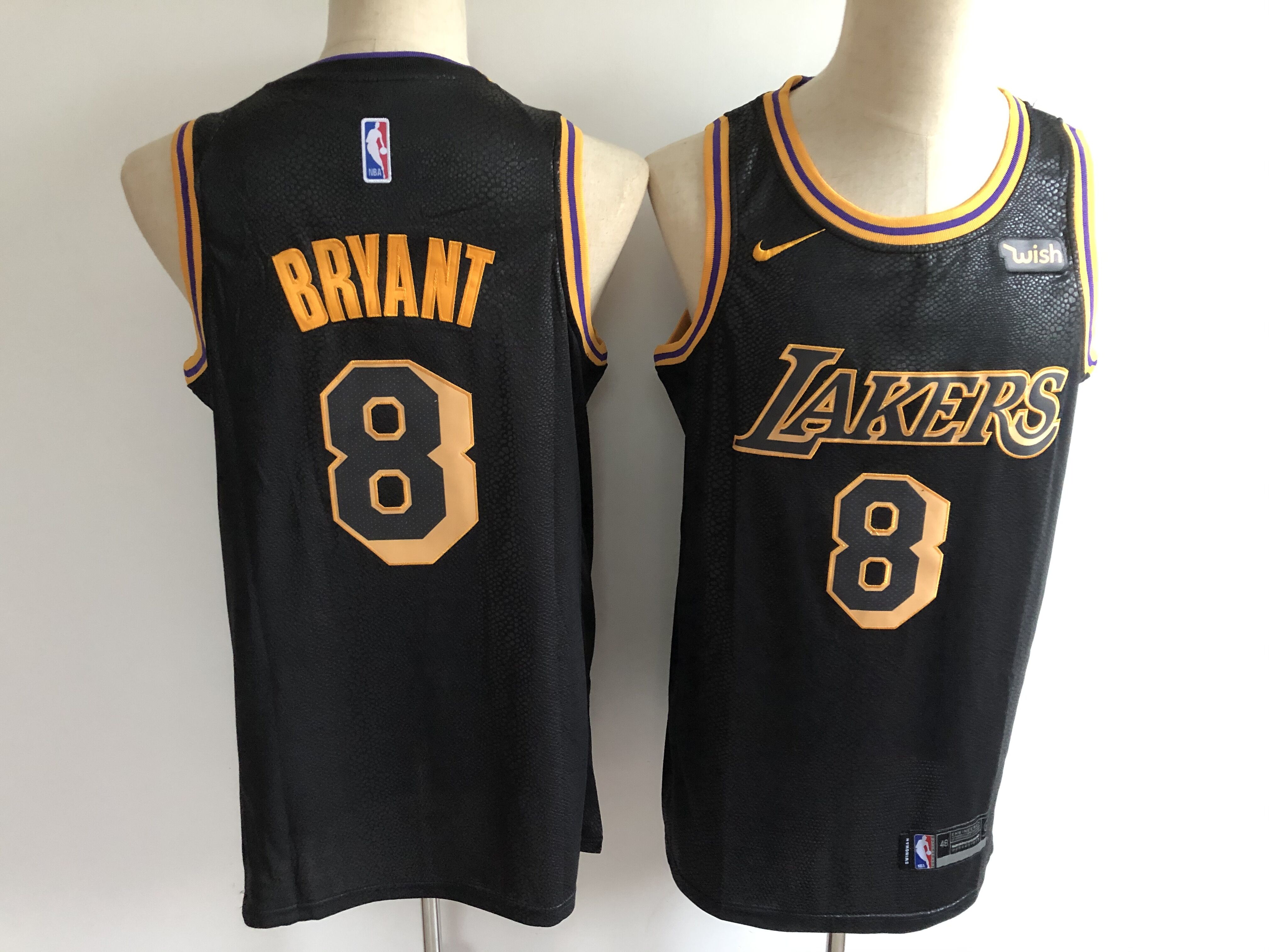 Men Los Angeles Lakers #8 Bryant Black city edition Nike NBA Jerseys
